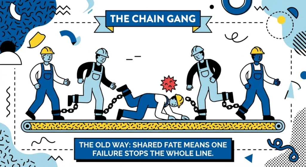 The Frictionless Factory: Solving the Connectivity Crisis in Hyper-Specialised 1 0a7617b6 chain gang shared fate