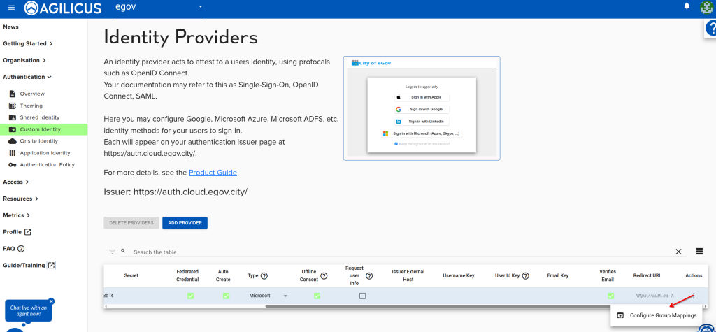 Azure Entra ID Setup Example: Diagram illustrating the configuration steps for integrating Agilicus AnyX with Azure Entra ID, showcasing user authentication and authorization flow for secure access management.