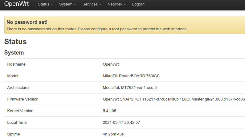 OpenWRT Login LUCI