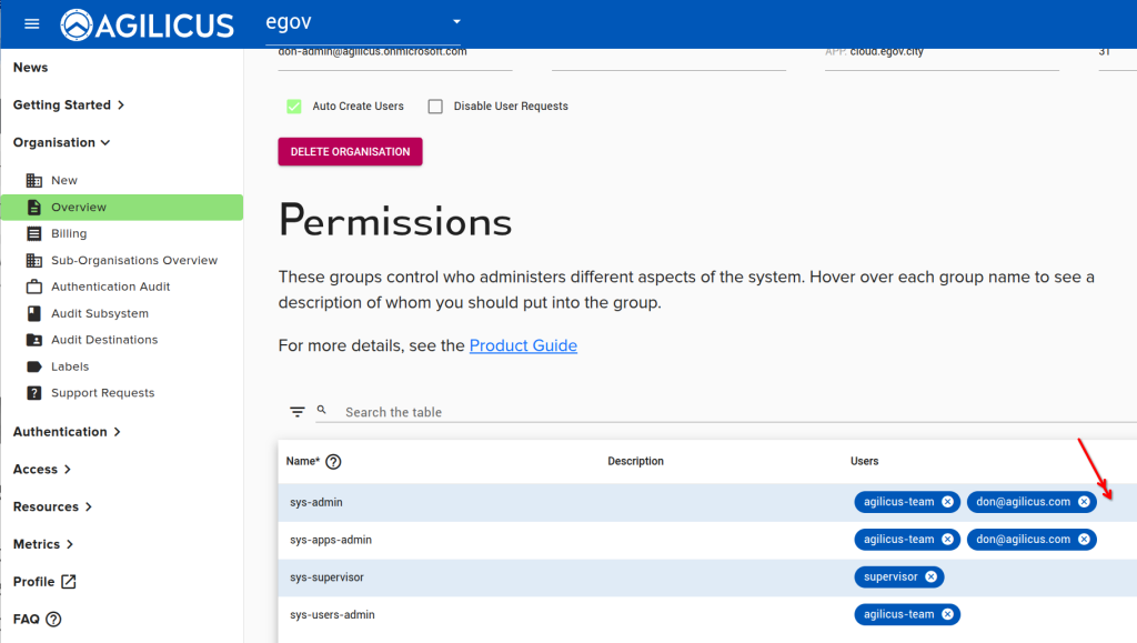 Azure Entra setup example in AnyX. The image shows the AnyX console displaying an example setup using Azure Entra ID for authentication and authorization. It illustrates how to configure AnyX to integrate with Azure Entra, including defining roles and permissions for users and groups managed in Azure Entra, enabling secure access to resources within AnyX.