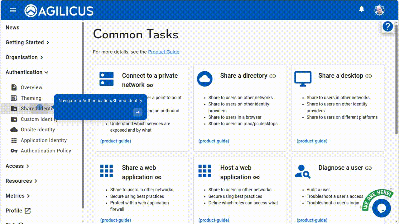 Shared Identity Authentication Setup: Diagram illustrating the process of configuring shared identity authentication using AnyX. Shows users authenticating via a central identity provider, then accessing multiple applications (App 1, App 2, App 3) through AnyX with single sign-on (SSO). Highlights the benefits of streamlined access and centralized identity management.