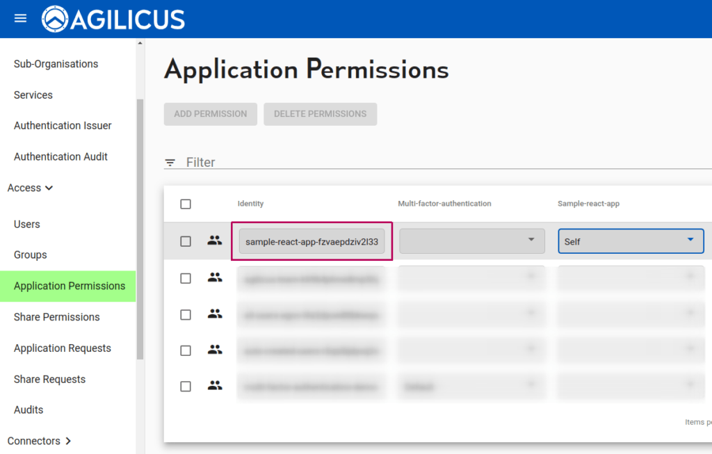 New Application: Permissions