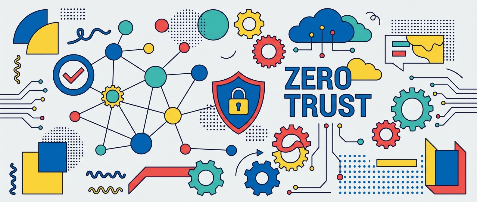 Abstract illustration of network security and zero trust concepts