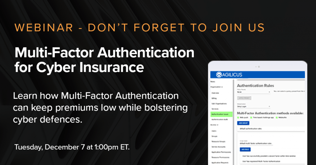 Multi-Factor Authentication for Cyber Insurance.